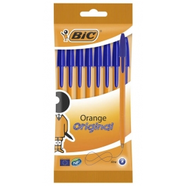 BIC Ручка шариковая Orange Fine синяя, тонкое письмо, оранжевый корпус, 8 шт